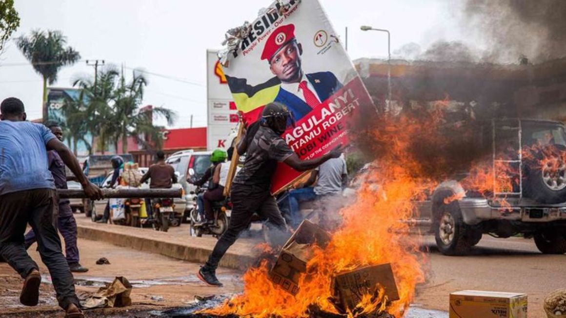 Uganda protest.