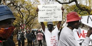 Zimbabwe protest.