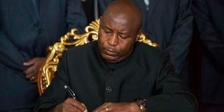 Burundi's President Evariste Ndayishimiye.