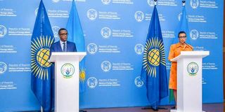 Vincent Biruta and Patricia Scotland.
