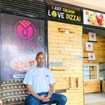 Andrew Gatera outside the pizzeria 