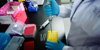 A researcher conducts tests.
