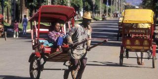 A rickshaw