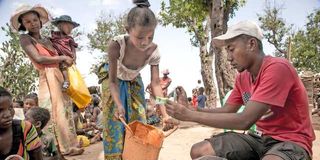 A worker from the NGO Action Contre la Faim 