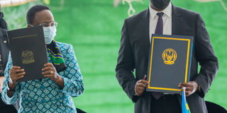Liberata Mulamula and Vincent Biruta.