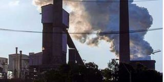 A factory emits smoke