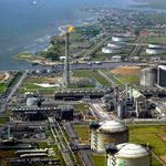 The Shell oil and gas terminal on Bonny Island in southern Nigeria’s Niger Delta.