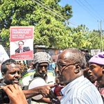 People protest against Somalia’s President Mohamed Abdullahi Mohamed