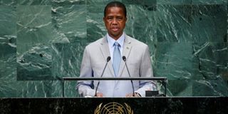 Zambia's President Edgar Chagwa Lungu 