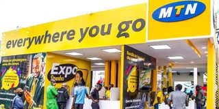 An MTN stand at an expo.