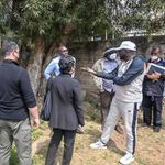 Kapseret MP Oscar Sudi (centre) with security officials from the Turkish Embassy 