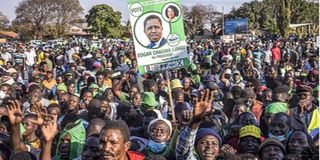 Supporters of President Edgar Lungu