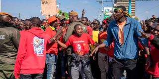 Supporters of Zambian President-elect Hakainde Hichilema.