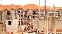 Residential houses being constructed in Wakiso District in central Uganda.