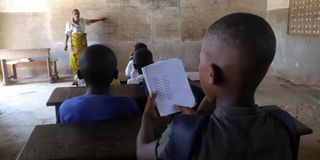 Children in class in DR Congo.