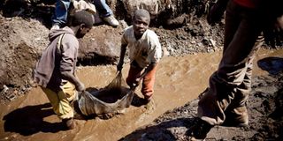 Child miners in DR Congo.