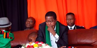 Zambia's outgoing President Edgar Lungu.