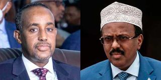 Somalia's Prime Minister Hussein Roble and President Mohamed Farmaajo.