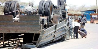 An accident scene in Kenya.