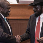 South Sudan's Riek Machar and Salva Kiir.