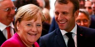 German Chancellor Angela Merkel and French President Emmanuel Macron.