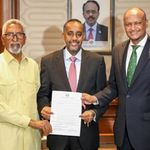 Somalia’s Deputy PM Mahdi Mohamed Gulaid, PM Hussein Roble and Senate Speaker Abdi Hashi Abdullahi.