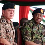 King Abdullah II of Jordan and Kenya's President Uhuru Kenyatta.