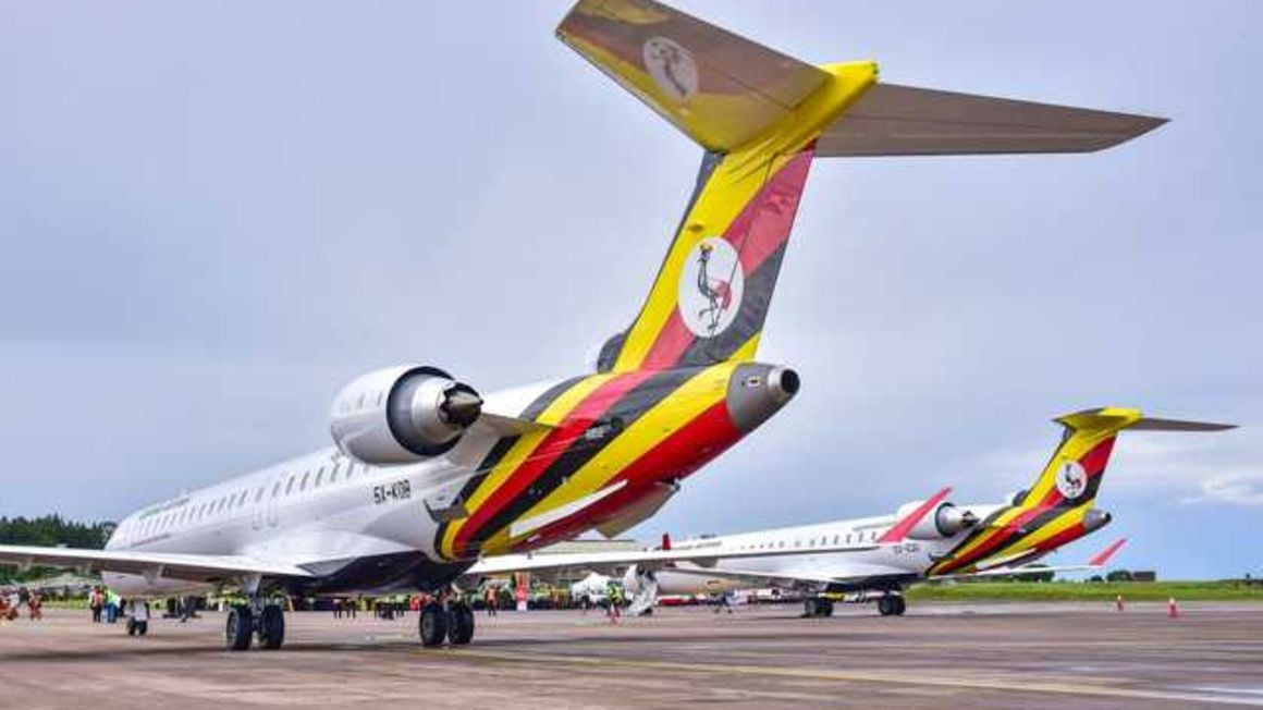 Uganda Airlines Bombardier CRJ900 aircraft