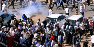 Sudanese demonstrators