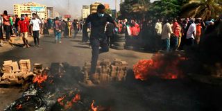Sudanese protesters streets