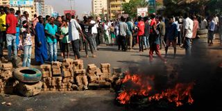 Sudanese protesters streets