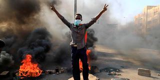 Sudanese protesters streets