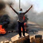 Sudanese protesters streets