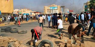 Sudanese protesters streets