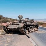 A damaged tank