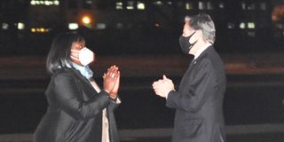 Raychelle Omamo and Antony Blinken.