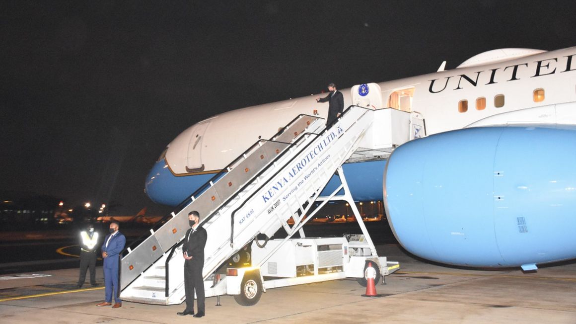 US Secretary of State Antony Blinken arrives in Nairobi, Kenya.