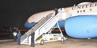 US Secretary of State Antony Blinken arrives in Nairobi, Kenya.