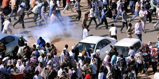 Sudanese demonstrators