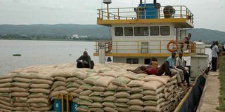 Sugar from Uganda at the Kisumu pier in western Kenya.