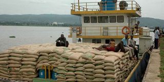 Sugar from Uganda at the Kisumu pier in western Kenya.