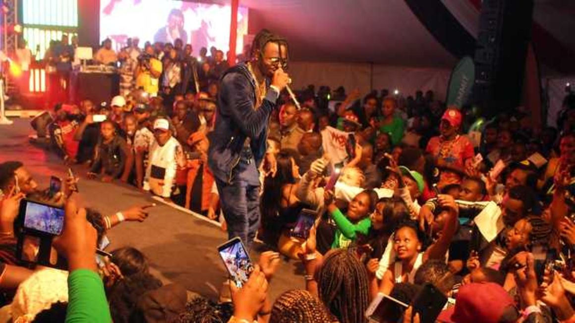 Tanzanian Bongo Flava artiste Naseeb Abdul Juma, popularly known as Diamond Platnumz, performs in Kenya.