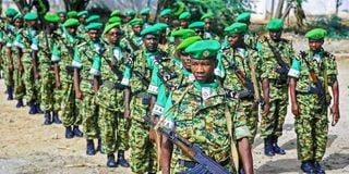 Troops serving under Amisom.