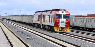 SGR cargo train at the Nairobi terminus on April 27, 2019.