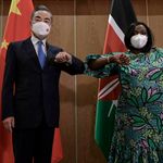 China's Foreign Minister Wang Yi and Kenyan Cabinet Secretary Raychelle Omamo.