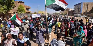 Protesters in Sudan