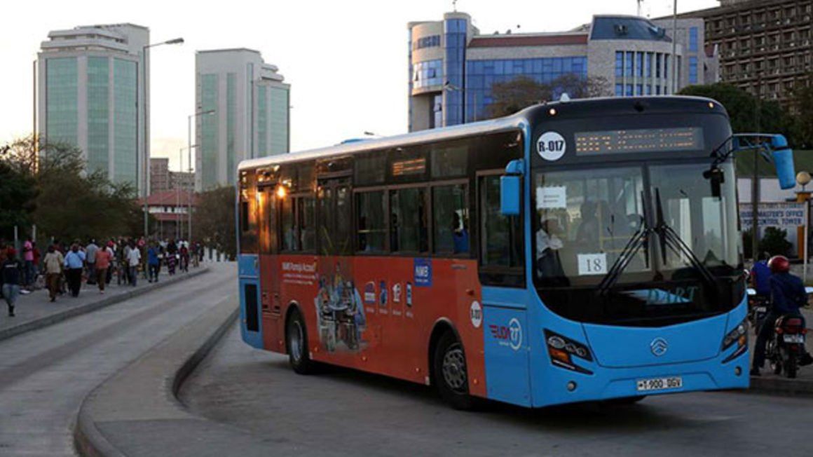 Rapid transit bus in Dar es Salaam, Tanzania.