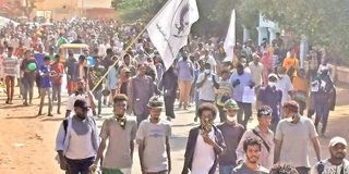 Protesters in Khartoum