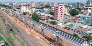 the ongoing construction of the Standard Gauge Railway line in Tanzania.