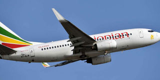 An Ethiopian Airline Boeing 737-700 aircraft takes off.